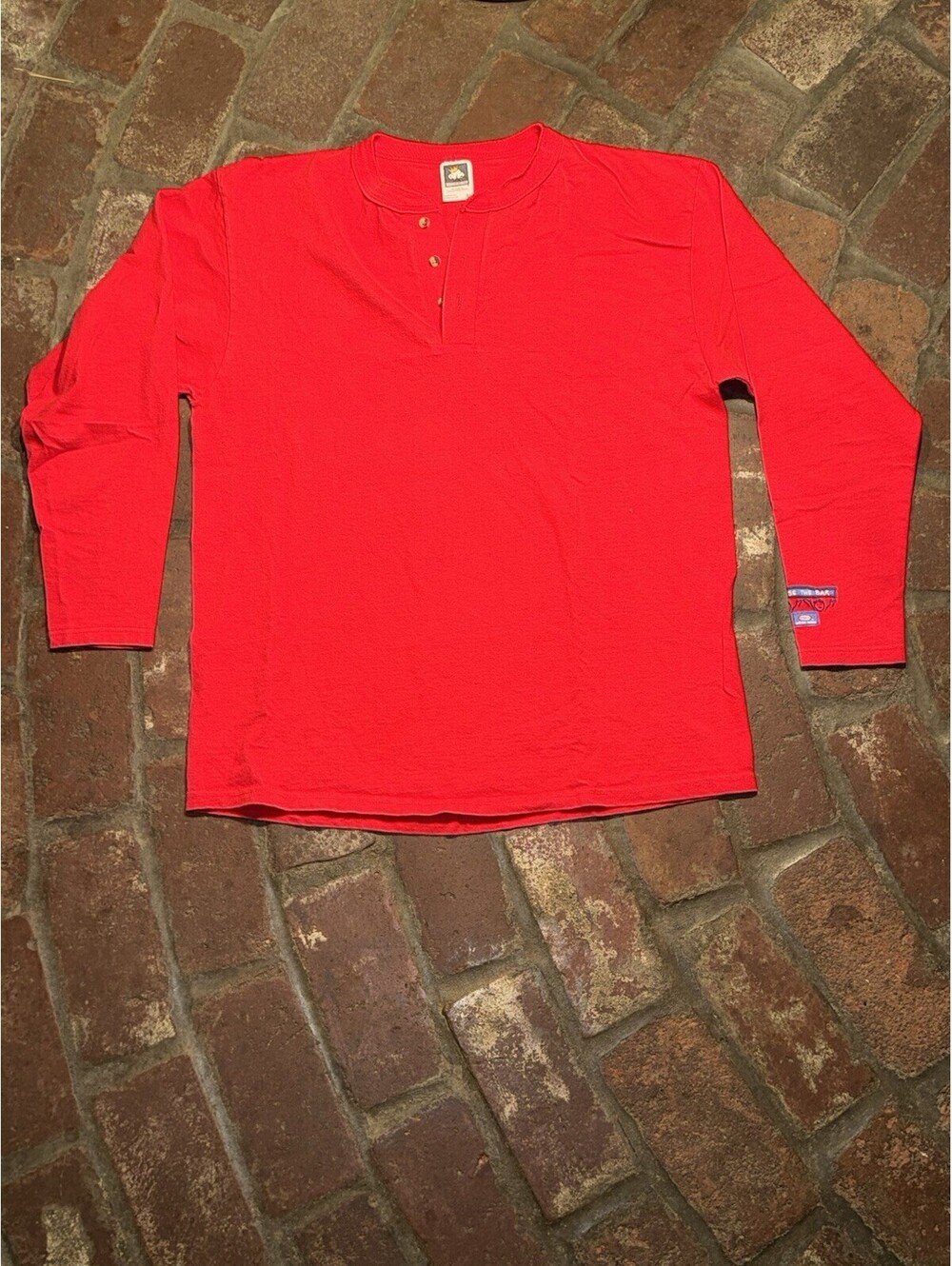 VTG Cotton Deluxe 3-Button Henley For Kraft Employees Size L